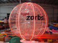 Vermelho que Shinning bola inflável da bolha do PVC/TPU de 1.0MM com logotipo da luz N do diodo emissor de luz