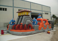 Parque de diversões inflável exterior de encerado do PVC com corrediça grande
