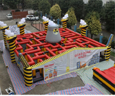 Labirinto inflável exterior personalizado da casa assombrada dos jogos infláveis dos esportes