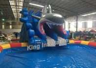 A água inflável do tubarão azul estaciona a piscina inflável impermeável 8m x 6m