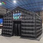 Tenda de festa portátil grande Casa de luz LED preta Bar discoteca Tenda de cubo inflável