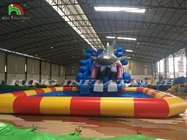 Parque aquático inflável com escorrega de água e piscina Parque aquático inflável personalizado para crianças e adultos