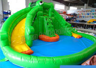 PVC inflável feito sob encomenda do jogo do respingo da corrediça de água do tema do crocodilo para crianças