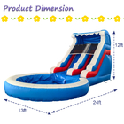 Commercial Quintal Salto Bouncer Tropical Water Slide Combo Bounce House Slide de água inflável com piscina