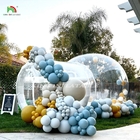 Tenda de bolhas inflável para o exterior Transparente Cúpula de cristal Tenda de bolhas inflável com balões para casamento