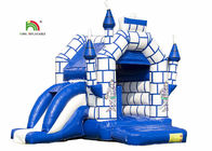 Castelo de salto inflável das crianças de encerado do PVC do azul 0.55mm com corrediça