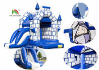 Castelo de salto inflável das crianças de encerado do PVC do azul 0.55mm com corrediça