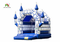 Ar comercial branco azul das crianças que salta brinquedos infláveis do castelo com telhado