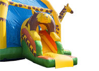 4 em 1 castelo de salto inflável do girafa com corrediça e obstáculo para exterior