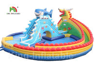 PVC parques infláveis da água do dragão gigante adulto azul de 30 * de 20m com o logotipo personalizado