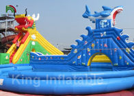 PVC parques infláveis da água do dragão gigante adulto azul de 30 * de 20m com o logotipo personalizado