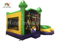 Castelo de salto inflável do verde do tema da liga de justiça EN71 com corrediça para crianças