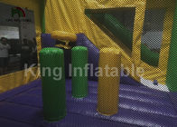 Castelo de salto inflável do verde do tema da liga de justiça EN71 com corrediça para crianças