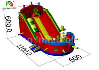 Castelo de salto inflável vermelho com o ventilador para a corrediça combinado do leão-de-chácara do navio da criança/pirata