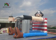 Leão-de-chácara de salto inflável do castelo do tema do pirata do PVC cor cinzenta exterior de 4 x de 3m