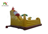 A casa combinado inflável personalizada/divertimento do salto do amarelo do tamanho corre o curso de obstáculo