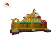 A casa combinado inflável personalizada/divertimento do salto do amarelo do tamanho corre o curso de obstáculo