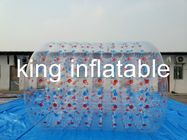 brinquedo transparente da água do rolo cilíndrico inflável do PVC/TPU de 1.0mm para o parque da água