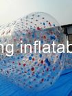 brinquedo transparente da água do rolo cilíndrico inflável do PVC/TPU de 1.0mm para o parque da água