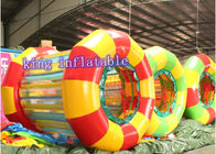 Rolo inflável engraçado colorido da água do PVC do brinquedo 1.0mm da água para jogo amusing da água