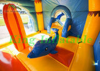 Castelo de salto inflável amarelo/azul de Mutifun com corrediça equipou o ventilador habilitado do CE