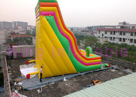 A pista dobro gigante inflável seca a impressão colorida dos desenhos animados da corrediça para o parque de diversões