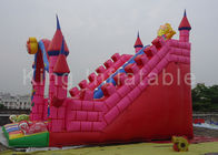Os animais vívidos infláveis personalizados do rosa do PVC de 0.55mm secam o parque de diversões da corrediça