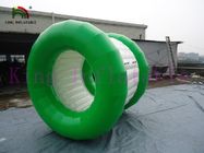 Brinquedo inflável do rolamento da bola da água encerado verde/branco do PVC para o parque da água