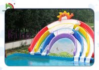 Anti - corrediça tripla do arco-íris do PVC das pistas dos parques infláveis UV da água com piscina para arrendamentos