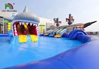 Parque inflável Multiplay/campo de jogos colorido da água do PVC do pirata/tubarão 0.9mm