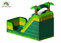 Adultos infláveis verdes da categoria comercial do parque de diversões secam o logotipo do costume da corrediça