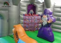 Castelo de salto inflável roxo/cinzento com corrediça do dragão telhou o campo de jogos