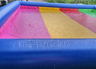da cor azul do arco-íris de encerado do PVC de 8 * 8 m associação de água inflável para o jogo das crianças