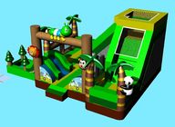 Castelo inflável do leão-de-chácara do campo de jogos da criança do parque de diversões da panda animal verde do tema