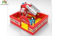 Castelo de salto inflável do leão-de-chácara do tema do caminhão da luta contra o incêndio para o divertimento comercial