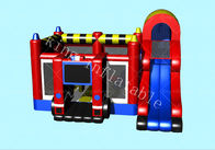 castelo de salto temático do FireTruck das crianças de encerado do PVC de 0.55mm