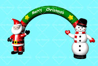 O Feliz Natal inflável exterior do rei 420D arqueia a tela de nylon de Santa Claus Snowman
