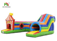 castelo bouncy inflável do PVC de 0.55mm Plato com corrediça para o arrendamento do partido