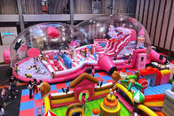Campo de jogos inflável do porco comercial do rosa com tampa da barraca da bolha