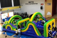 Castelo de salto 8m inflável azul do curso de obstáculo para a criança