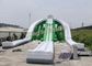 Giant Green Exciting Trippo Inflatable Water Slide With 3 Lane For Adult