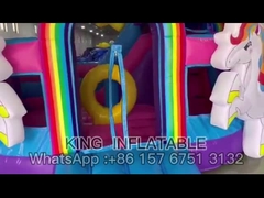 Infalatable fortifica o arco-íris Unicorn Bouncer House
