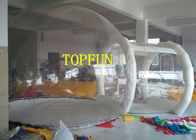 Barraca inflável transparente da bolha do PVC de 0.8mm com o túnel para a exposição