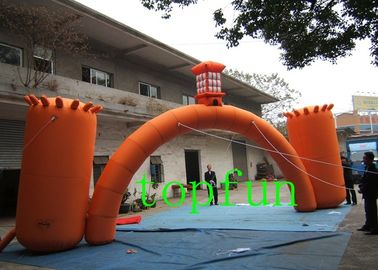 Arco inflável alaranjado personalizado da entrada com 2 a coluna grande, aprovação do EN do CE