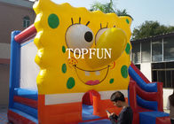 Amarele o castelo de salto inflável de encerado do PVC de 0,55 milímetros com CE de Spongebob
