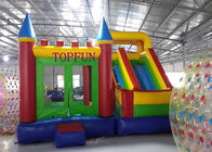 Castelo Bouncy inflável exterior de encerado do PVC de m do parque de diversões 6 x 5 com corrediça