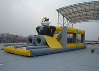 Parque de diversões inflável exterior amarelo com o modelo da panda personalizado