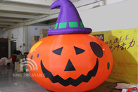 Abóbora inflável gigante Ghost com as decorações pretas de Cat Outdoor Scary Props Halloween