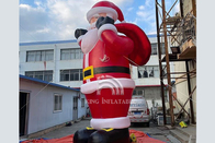 Decorações infláveis gigantes do Natal do saco do presente de Santa Claus With A exteriores