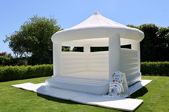 Castelo Bouncy branco para o evento do partido de acoplamento do casamento & o aniversário incorporados das crianças